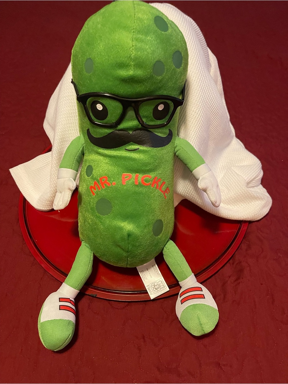 Fiesta Mr. Pickle Plush in Bright Green with Red Accents